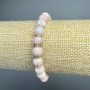 Armband Rosa-Opal, natürlicher Stein, facettierte Rondelle, Durchmesser 8×6 mm, Länge ca. 18 cm (Stretch) mit Seed-Beads