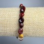 Armband aus Mookaite-Jaspis, natürlicher Stein, oval geformte Perlen, Durchmesser ca. 6×9 mm ±, Länge ca. 18 cm (Stretch)