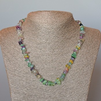 Fluorit-Halskette aus natürlichem Fluorit, facettierte Perlen, Durchmesser 8 x 3 mm, Länge 47 cm +