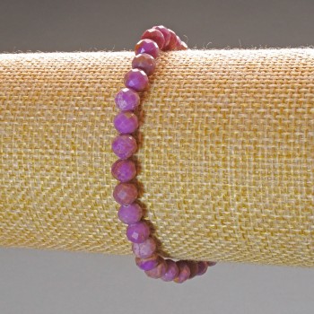 Armband aus Phosphosiderit, Naturstein, facettierte Kugeln, Durchmesser ca. 6 mm, Länge ca. 18 cm (Stretcharmband)